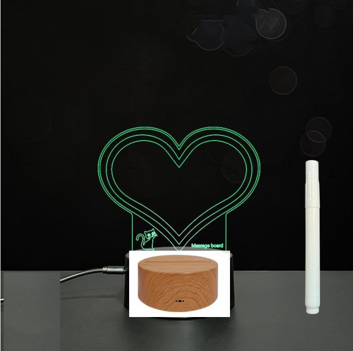 3D Acrylic Board Handwriting Message Board LED Light Style6 Wood grain A 0 - Tophatter Daily Deals