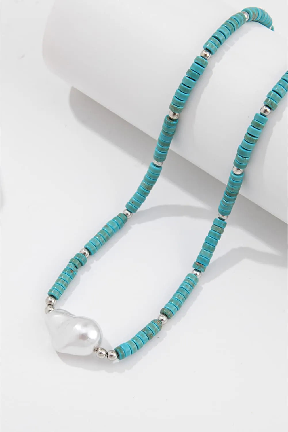 Turquoise & Pearl Necklace Necklaces - Tophatter Daily Deals