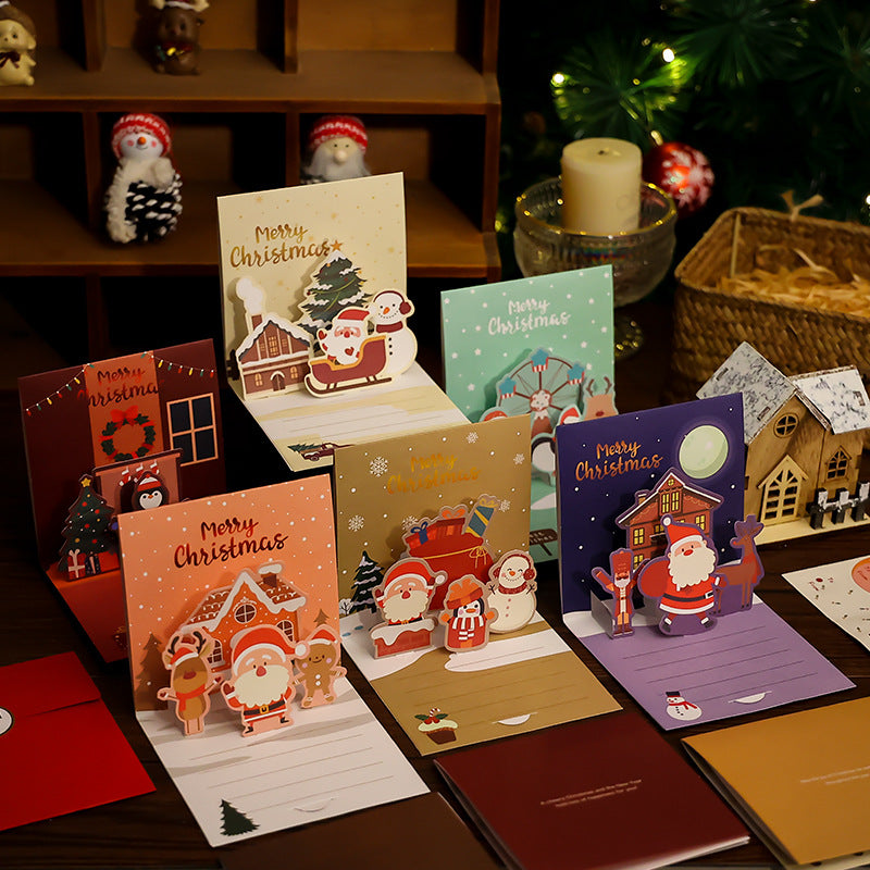 3D Christmas Stereoscopic Greeting Cards Thanksgiving Day Blessing 0 - Tophatter Daily Deals