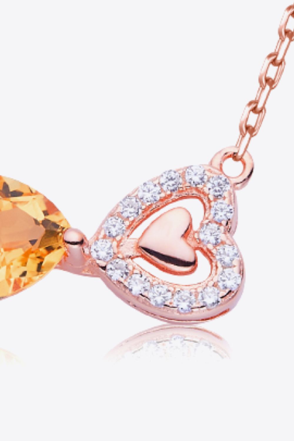 Citrine Heart 925 Sterling Silver Necklace Necklaces - Tophatter Daily Deals