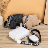 2Pcs Rhombus Shoulder Bag With Wallet Letter Print Wide Shoulder Strap Small Square Bag Large Capacity Cell Phone Crossbody Bags 4 - Tophatter Daily Deals
