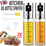 2PCS Stainless Oil Sprayer Cooking Mister Spray Fine Bottle Kitchen Tool UK 5 - Tophatter Daily Deals