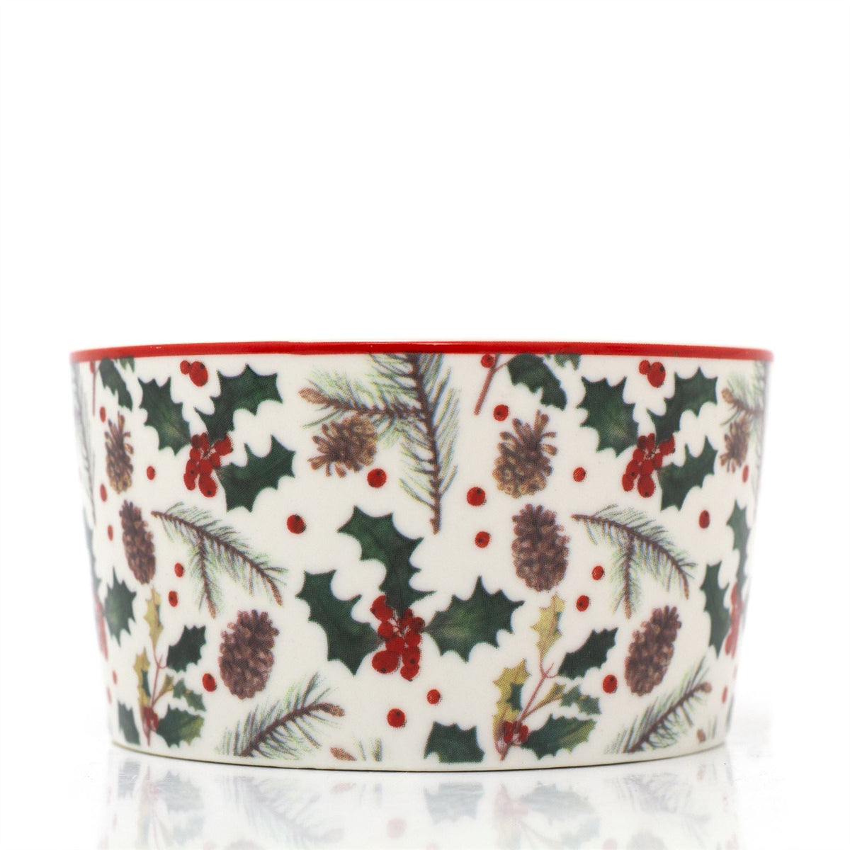 Christmas Mistletoe Serving Set | 2 Ceramic Snack Bowls with Bamboo Paddle Tray Bowl - Tophatter Daily Deals
