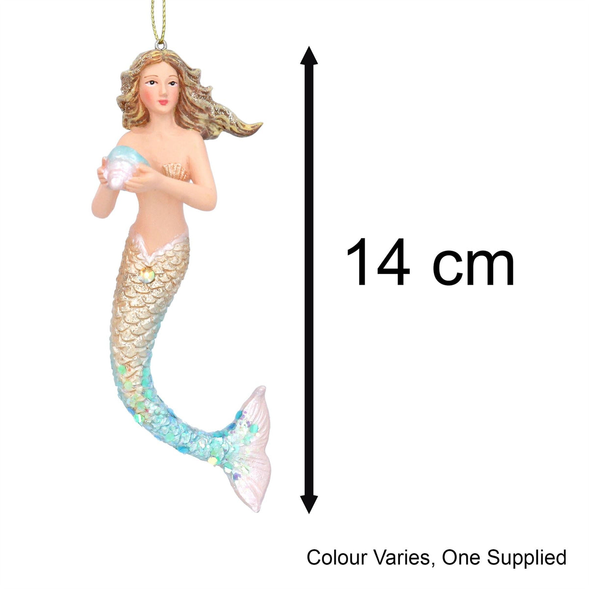 Mermaid Christmas Bauble | Under the Sea Mermaid Christmas Tree Ornament - 14cm Baubles - Tophatter Daily Deals