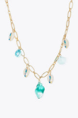 5-Piece Wholesale 18K Gold Plated Multi-Charm Necklace Blue White One Size Necklaces - Tophatter Daily Deals