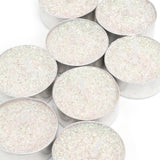 Pack Of 8 Silver Glitter Tealight Candles | Unscented Candle Tealights | Wedding Christmas Tealight Candles Candle - Tophatter Daily Deals