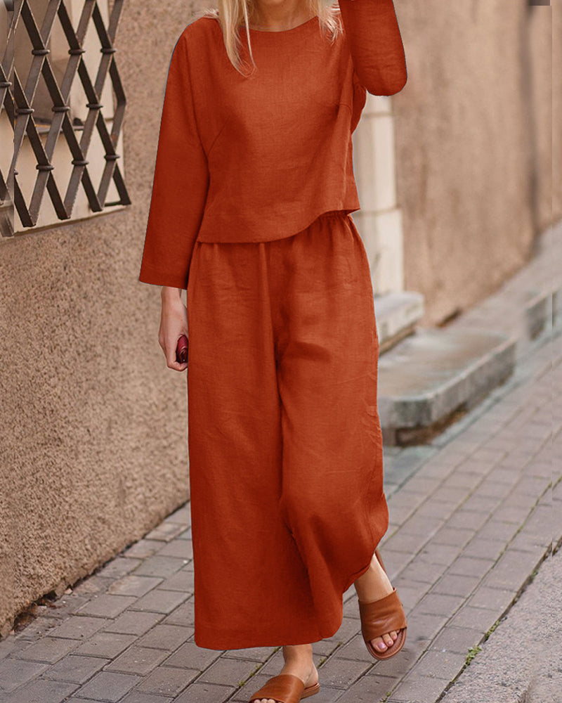 Long Sleeve Two Piece Sets Orange Two Pieces Sets - Tophatter Daily Deals