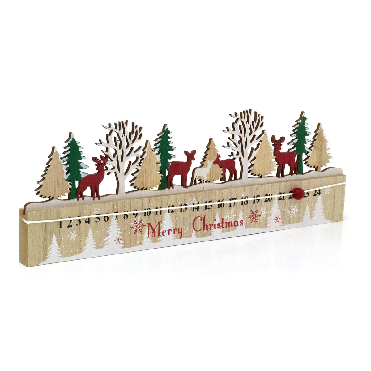 Alpine Scene Wooden Christmas Advent Calendar | Reindeer Advent Calendar - 45cm Advent Calendar - Tophatter Daily Deals