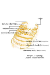 Gold Multi Layered Opening Plated Bangle Set Bracelets - Tophatter Daily Deals