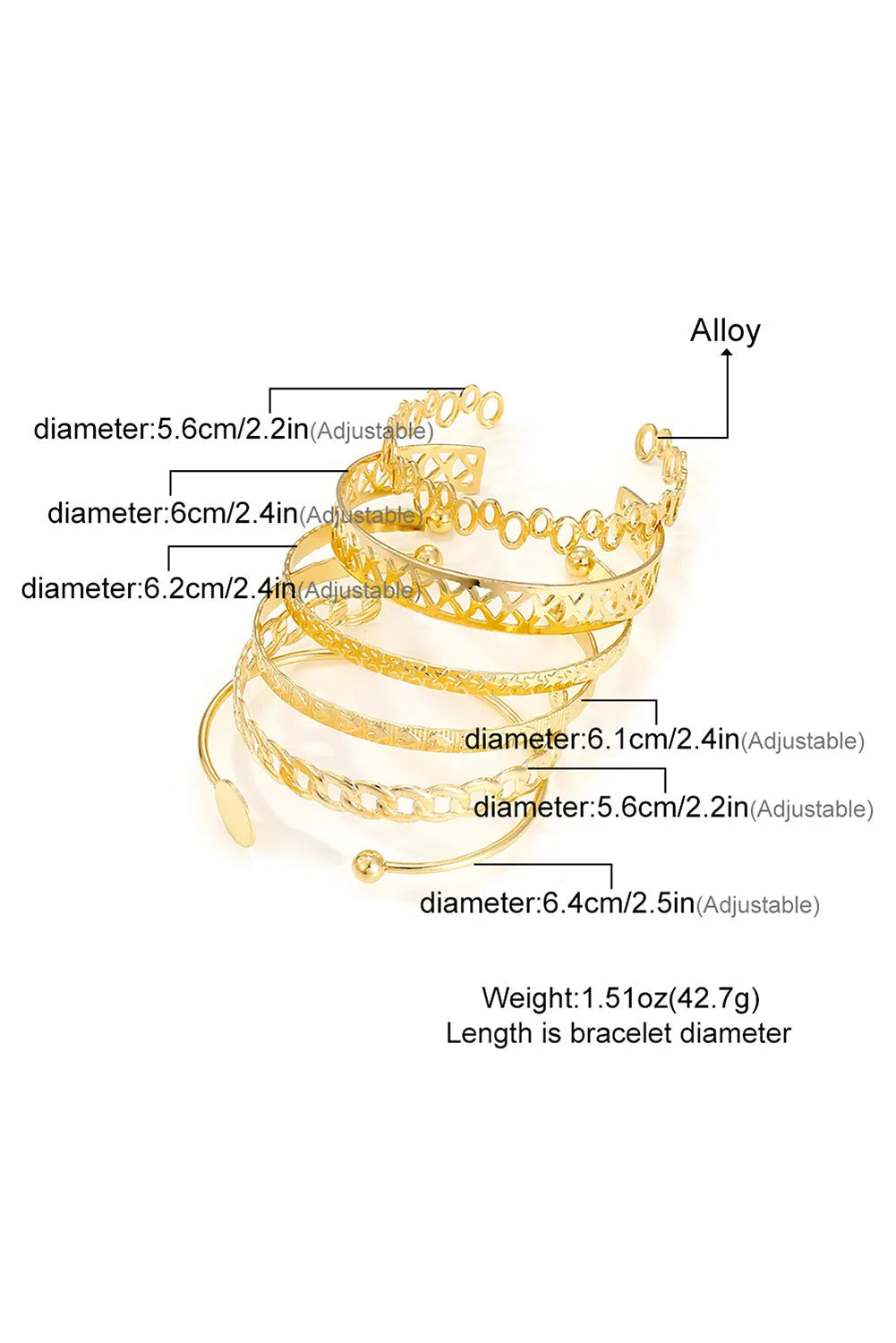 Gold Multi Layered Opening Plated Bangle Set Bracelets - Tophatter Daily Deals