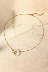 Pearl Hoop Link Pendant Necklace Necklaces - Tophatter Daily Deals