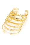 Gold Multi Layered Opening Plated Bangle Set Bracelets - Tophatter Daily Deals