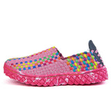 Braided Shoes Men's Casual Sports Shoes Elastic Loafers Rose Red 0 - Tophatter Daily Deals