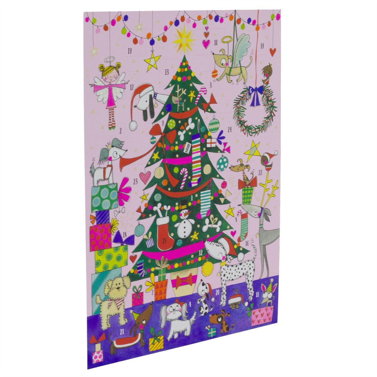 Christmas Tree & Dogs Christmas Advent Calendar Children's Traditional Calendar Advent Calendar - Tophatter Daily Deals