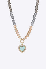 Heart Pendant Beaded Necklace Necklaces - Tophatter Daily Deals