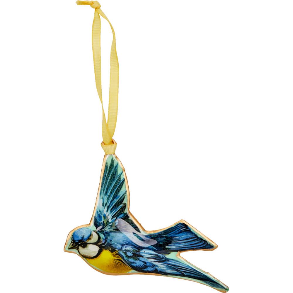Bird Christmas Bauble | Vintage-Style Metal Tree Ornament with Hanging Ribbon Baubles - Tophatter Daily Deals