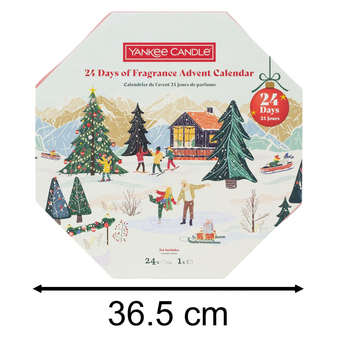 Yankee Candle Christmas Advent Calendar 24 Scented Tea Lights with Glass Holder Advent Calendar - Tophatter Daily Deals