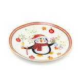 Round Ceramic Christmas Plate | Festive Serving Dish Christmas Snack Plate 20cm Plate - Tophatter Daily Deals