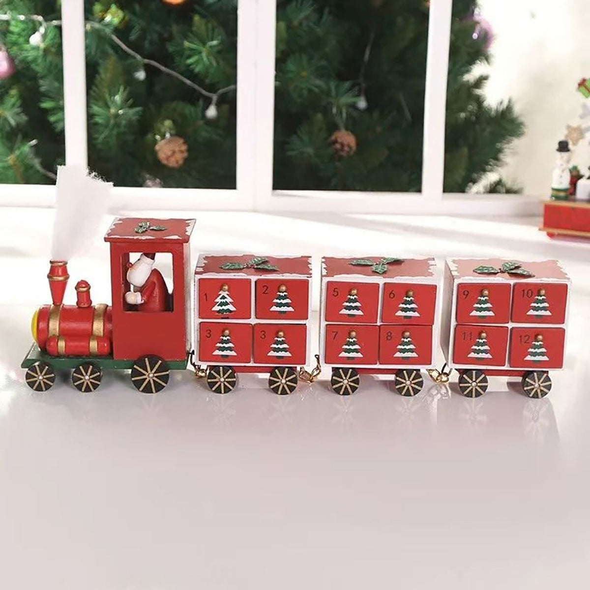 Santa Express Train Christmas Advent Calendar | Wooden Train Advent Calendar Advent Calendar - Tophatter Daily Deals