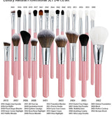 30 PCs Makeup Brush Set Soft Hair Eye Shadow Blush Face Powder Full Set 24 Pearly Pink 0 - Tophatter Daily Deals