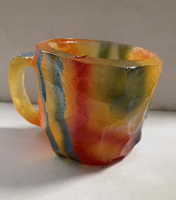 400ml Resin Mineral Crystal Coffee Mugs With Handles Elegant Fake Mineral Crystal Cup For Workplace Home Decor Christmas Gift Kitchen Gadgets Volcano Red 10cm High No inner liner 0 - Tophatter Daily Deals