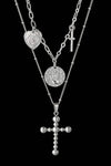 Stainless Steel Antique Coins & Cross Necklace Necklaces - Tophatter Daily Deals