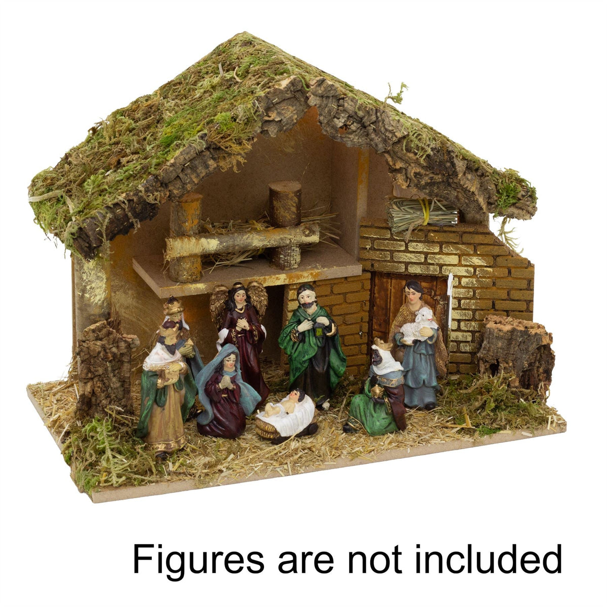 LED Traditional Wooden Nativity Stable with Lights | Christmas Nativity Scene Nativity Set - Tophatter Daily Deals
