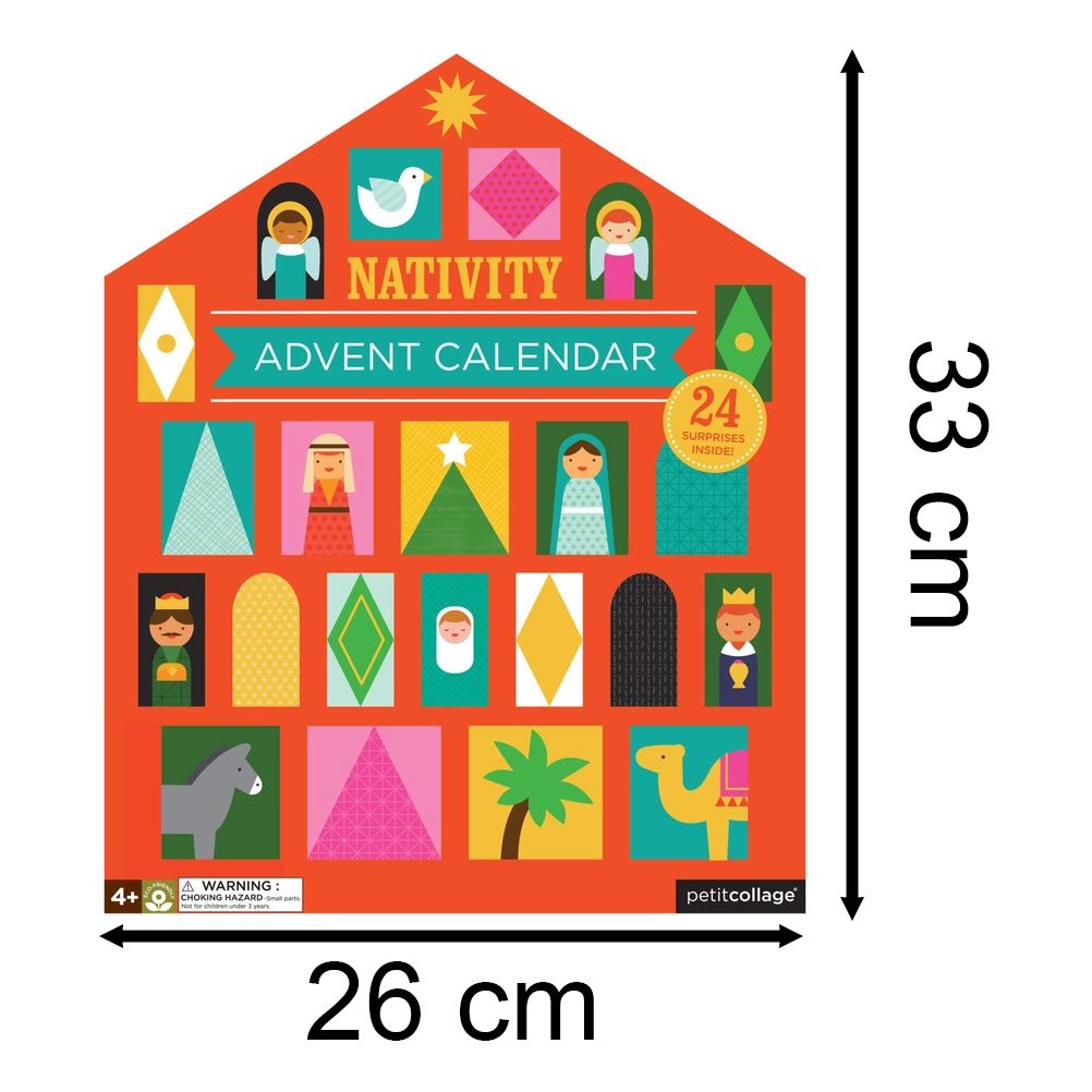 Childrens Nativity Advent Calendar | 3D Christmas Scene with Nativity Figures Advent Calendar - Tophatter Daily Deals