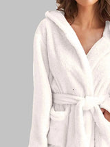 Tie Waist Hooded Robe Sleep Dresses - Tophatter Daily Deals