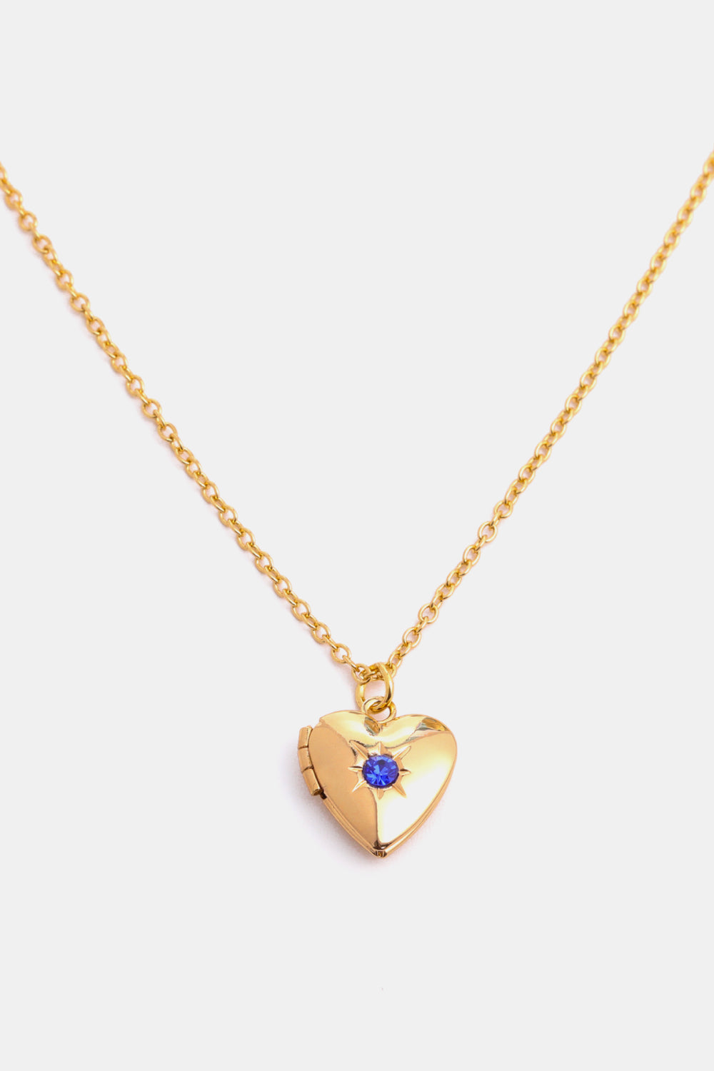 Zircon Heart Shape 14K Gold-Plated Pendant Necklace September One Size Necklaces - Tophatter Daily Deals