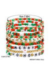 Fiery Red HO HO HO MERRY Beaded Multi-Layer Bracelet Bracelets - Tophatter Daily Deals