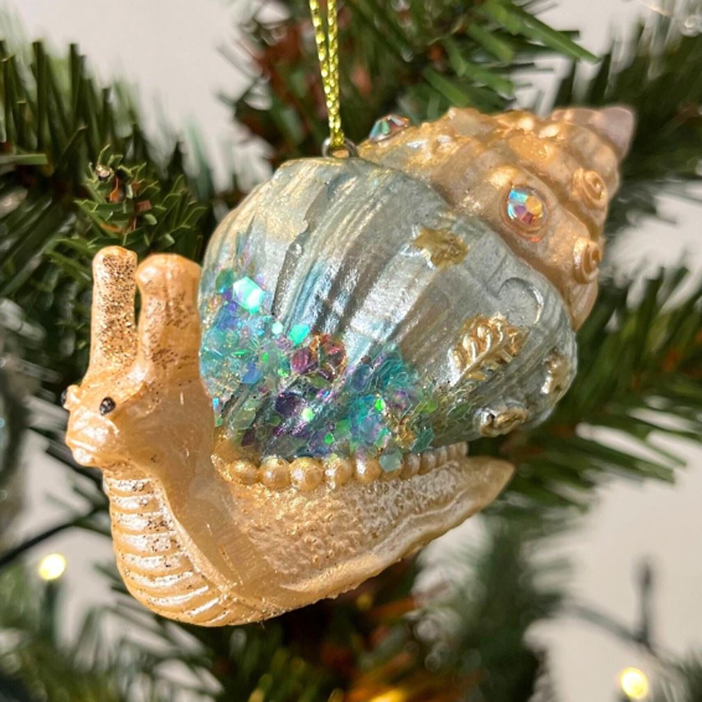 Sea Snail Christmas Bauble | Under the Sea Snail Christmas Tree Ornament - 8cm Baubles - Tophatter Daily Deals