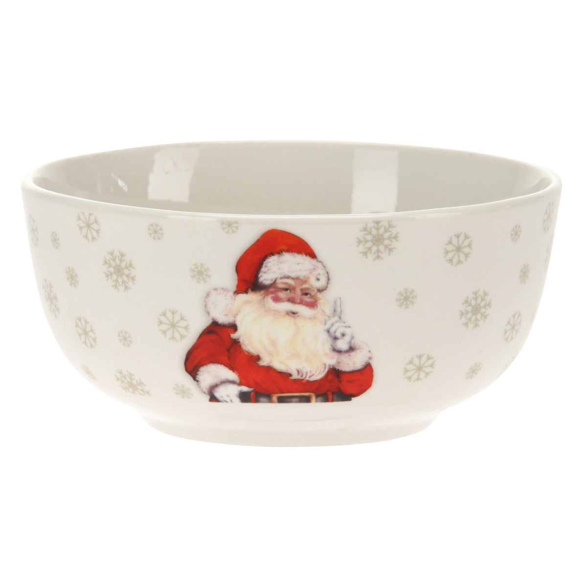 Santa Claus Christmas Bowl | Ceramic Festive Bowl for Snacks & Nibbles - 450ml Bowl - Tophatter Daily Deals