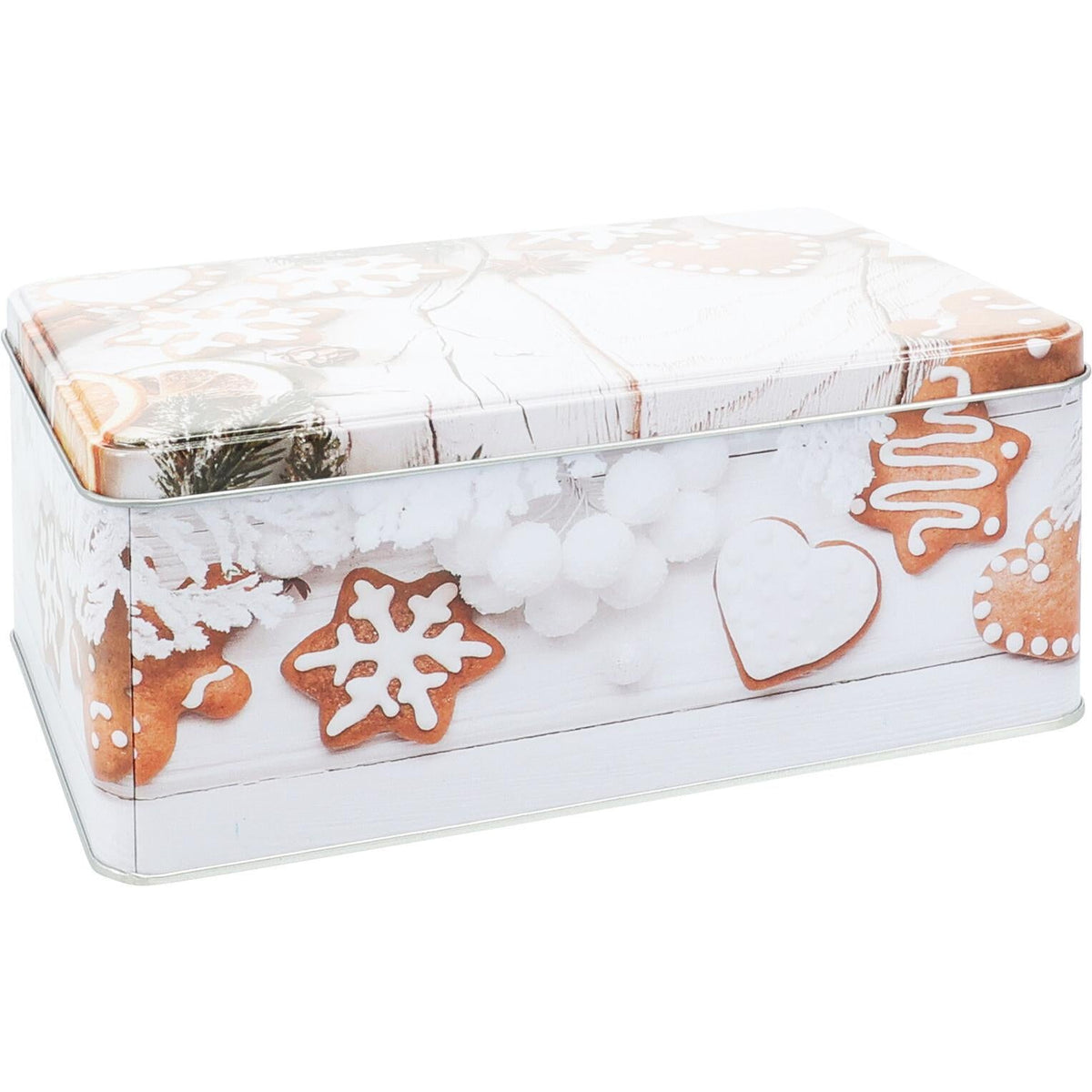 Set of 3 Gingerbread Christmas Storage Tins | Festive Rectangle Nesting Tins Tin - Tophatter Daily Deals