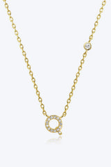 Q To U Zircon 925 Sterling Silver Necklace Q Gold One Size Necklaces - Tophatter Daily Deals