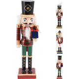Traditional Christmas Nutcracker Soldier Wooden Figure with Moveable Parts 38cm Ornament - Tophatter Daily Deals
