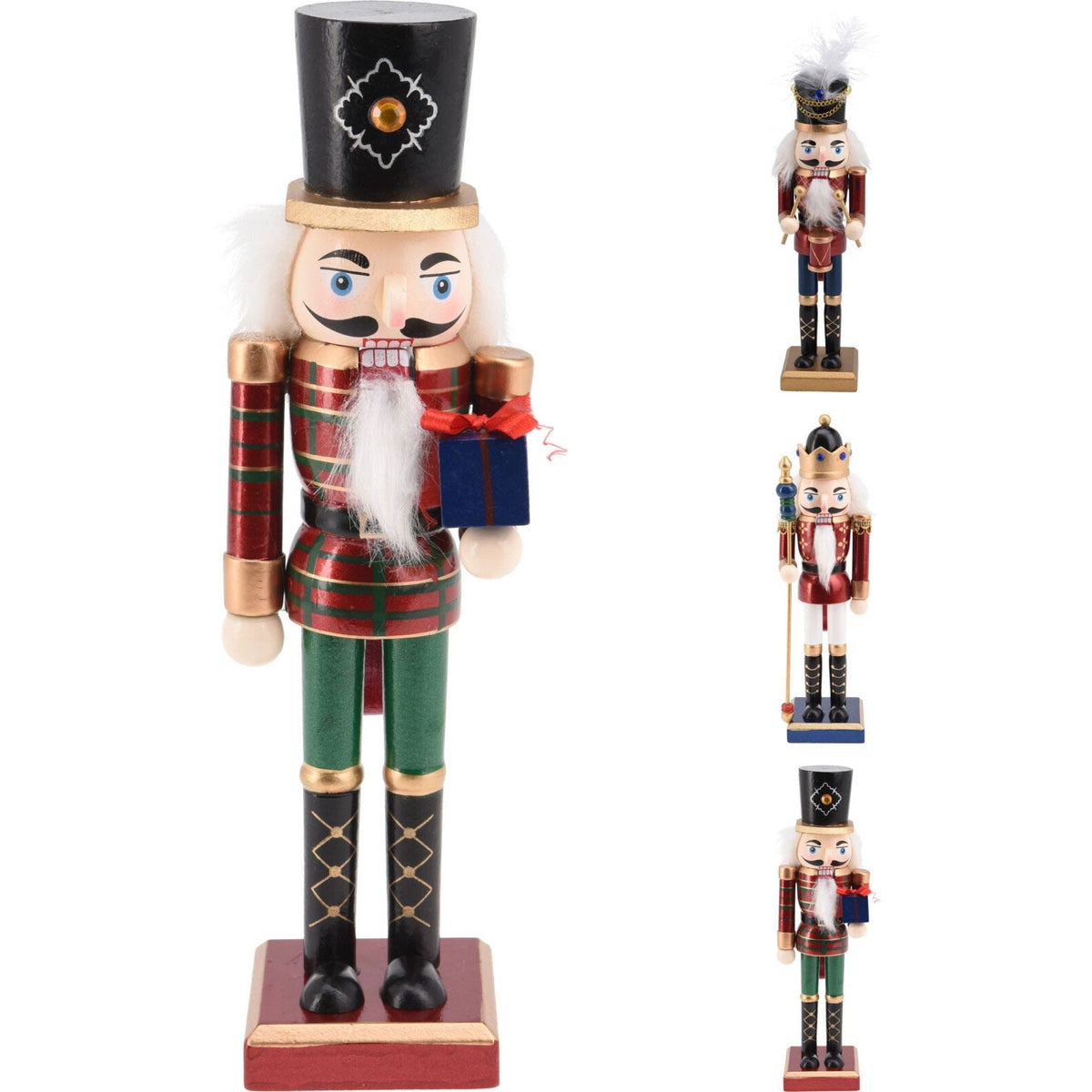 Traditional Christmas Nutcracker Soldier Wooden Figure with Moveable Parts 38cm Ornament - Tophatter Daily Deals