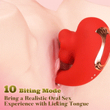 Acmejoy - Tongue Licking Vibrator with 10 Biting Clitoral Stimulators Vibrators - Tophatter Daily Deals