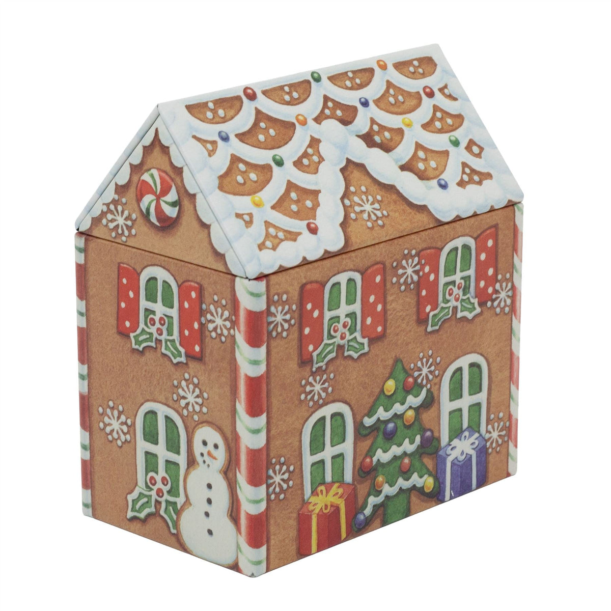 Dana Kubrik Large Gingerbread House Tin | Festive Christmas Storage Tin Tin - Tophatter Daily Deals