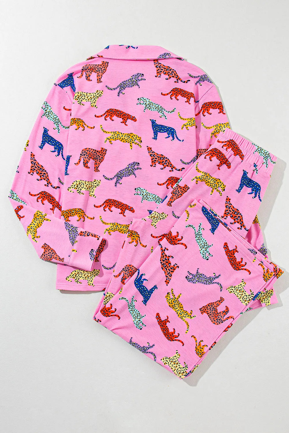 Pink Cheetah Print Shirt and Pants Pajama Set Loungewear & Sleepwear/Sleepwear - Tophatter Daily Deals