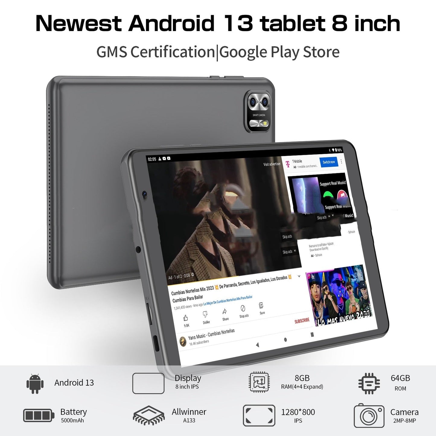 8-inch Eight-core Tablet PC Android 13 System 64g Large Capacity 0 - Tophatter Daily Deals