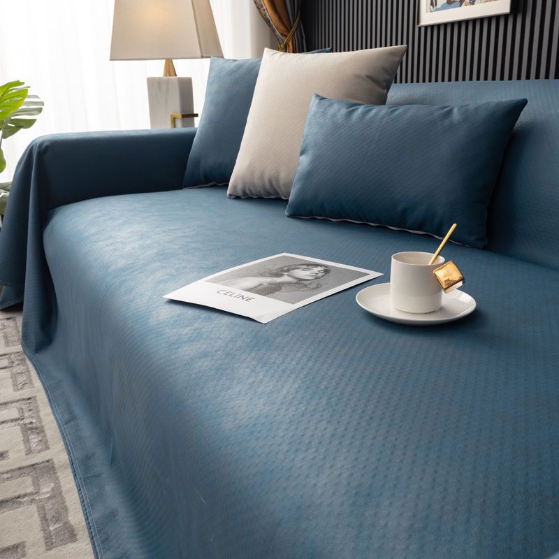 Anti Cat Scratch All-weather Universal Non Stick Wool Technology Cloth Sofa Cover Dark Blue 0 - Tophatter Daily Deals