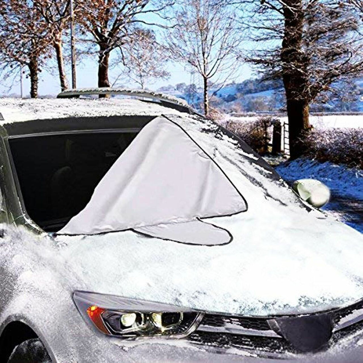 Reversible Car Windshield Protector for Winter Snow & Summer Heat Automotive - Tophatter Daily Deals