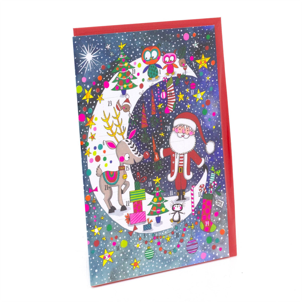 Santa on the Moon - Christmas Advent Calendar Greetings Card & Envelope Advent Calendar - Tophatter Daily Deals