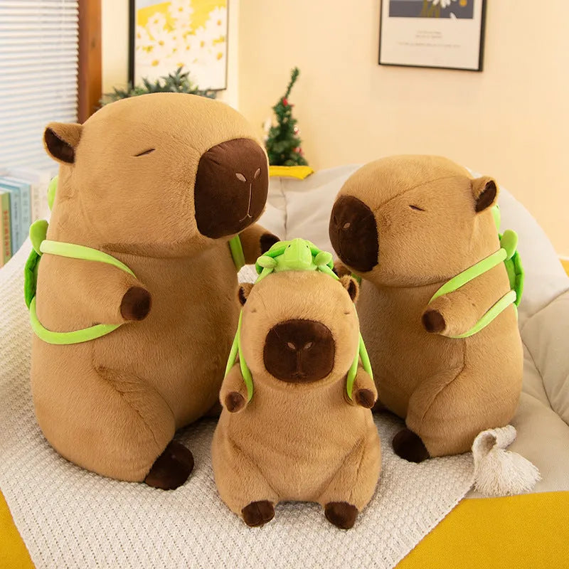 Cuteee Family Kawaii Capybara Plush With Turtle Bag Plushies Squishy Pillow Toy Humidifier - Tophatter Daily Deals