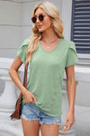 V-Neck Short Sleeve T-Shirt Gum Leaf Women's T-Shirts - Tophatter Daily Deals