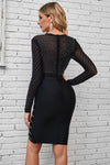 Rhinestone V-Neck Long Sleeve Wrap Dress Cocktail Dresses - Tophatter Daily Deals