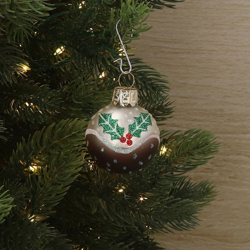 Mini Christmas Pudding Bauble | Small Hanging Ornament for Christmas Tree - 4cm Baubles - Tophatter Daily Deals