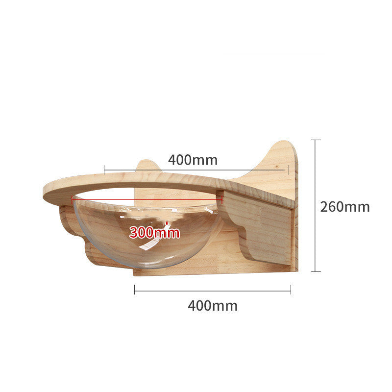 Pet Cat Climbing Frame Wall Type Solid Wood Wall Hanging Platform Ladder Pets Accessories Space lying warehouse Pet Supplies - Tophatter Daily Deals