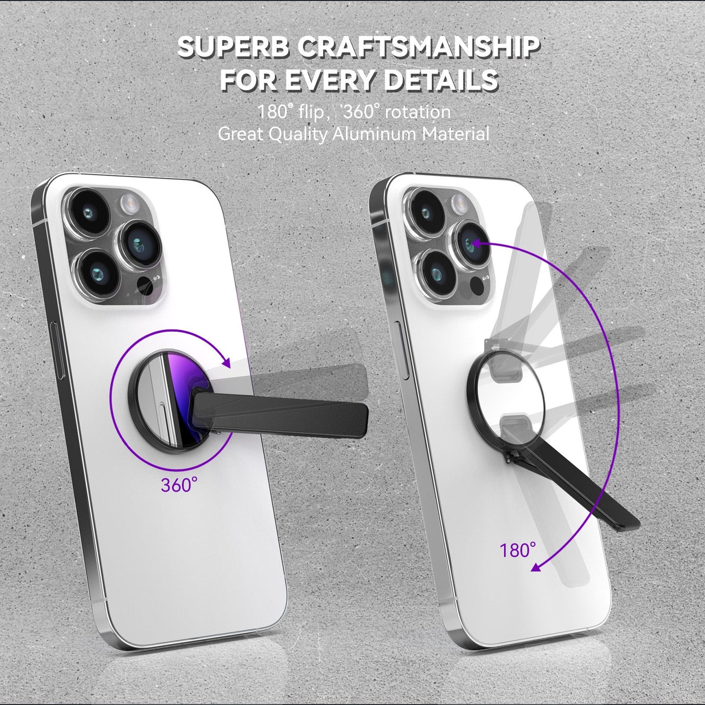 Aluminum Alloy Mobile Phone Bracket Horizontal And Vertical Available Rotating Decompression Back Paste Lollipop Small Mirror 0 - Tophatter Daily Deals